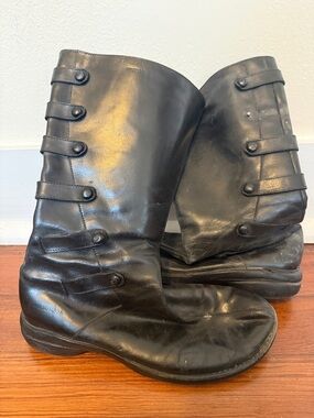 Merrell Black Leather Mid-Calf Button Strap Boots